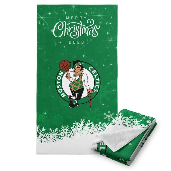 THE NORTHWEST GROUP NBA Christmas 2023 Celtics Printed Cotton/Polyester Blend Multicolor Beach Towel