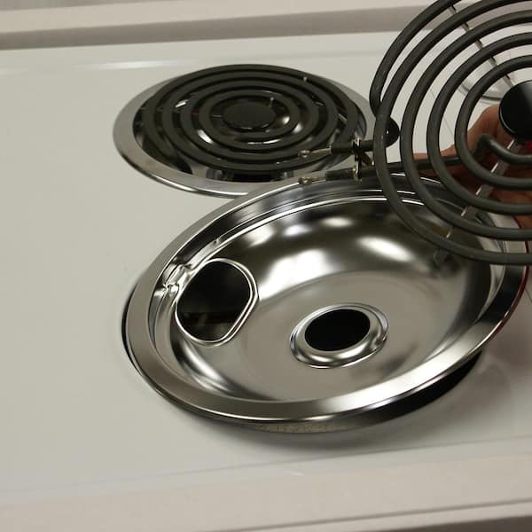 6 in. 2-Small and 8 in. 2-Large Drip Bowl in Chrome (4-Pack)