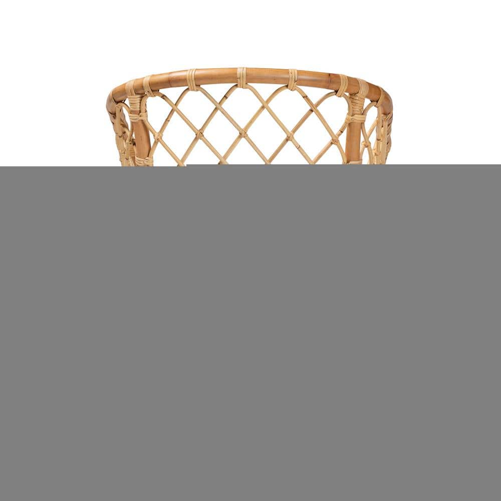 Serene Bohemian White Fabric and Natural Rattan Dining Chair