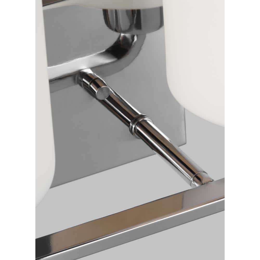 Canfield Chrome 2-Light Wall Sconce with Etched Glass Shade