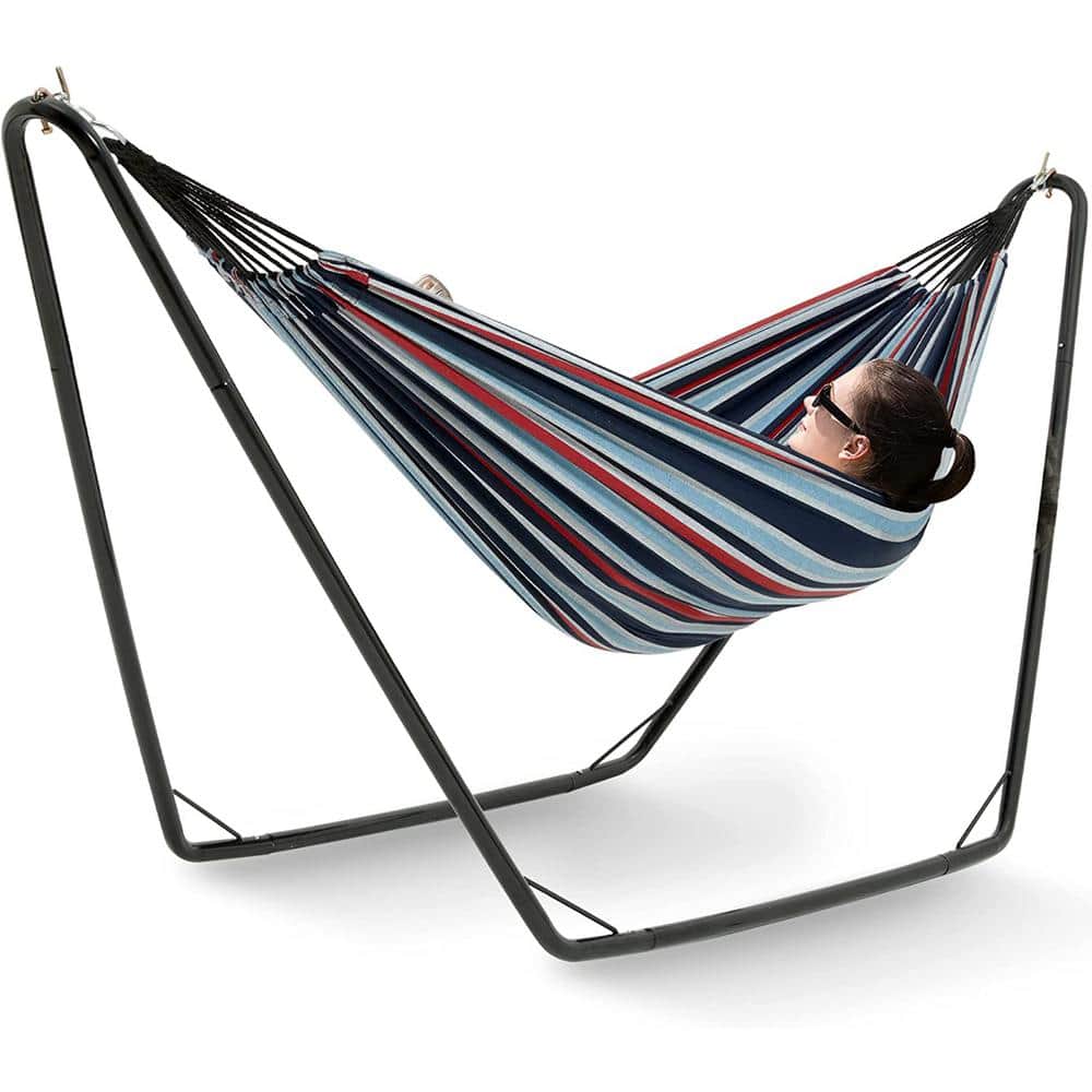9 ft. Hammocks with Stand Included, Space Saving Steel V-Type for 2 Person,