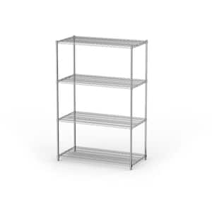 4-Tiers Heavy Duty Steel Wire Garage Storage Shelving Unit in Chrome (48 in. W x 72 in. H x 24 in. D)