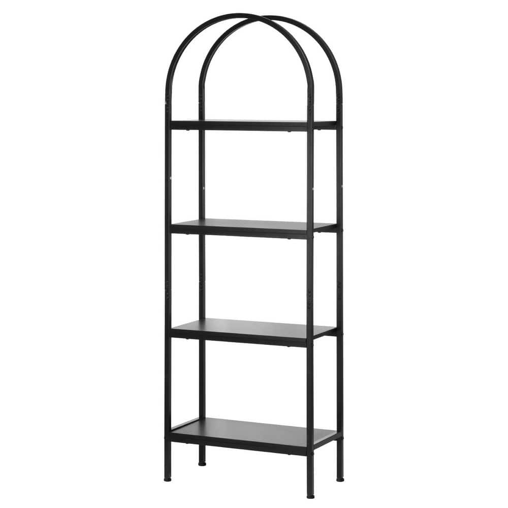 Open Bookshelf, 4-Tier, Arched Bookcase Storage Shelves with Metal Frame, Industrial Metal Book Organizer, Black price history on PriceWatchPro