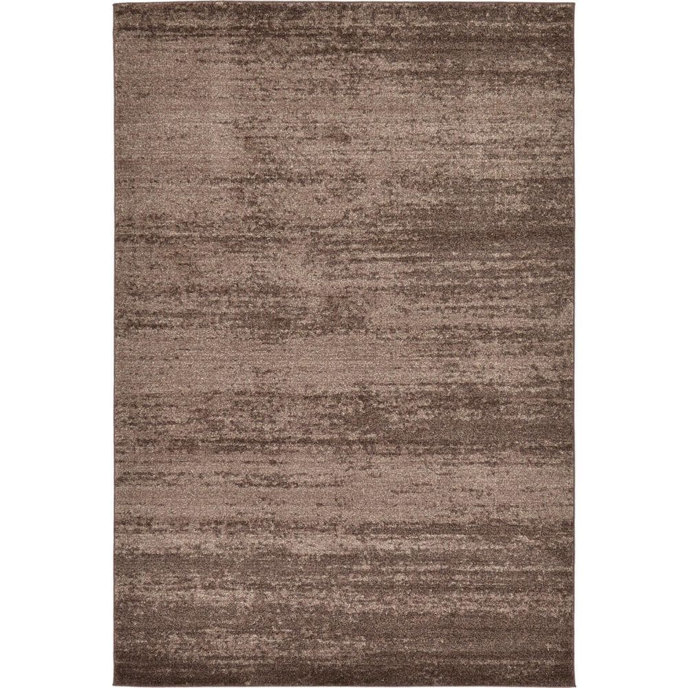 Brown Tufted Reversible Synthetic 6' x 9' Area Rug