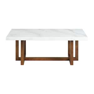 Meyers Marble Rectangular 48 in. Coffee Table in White