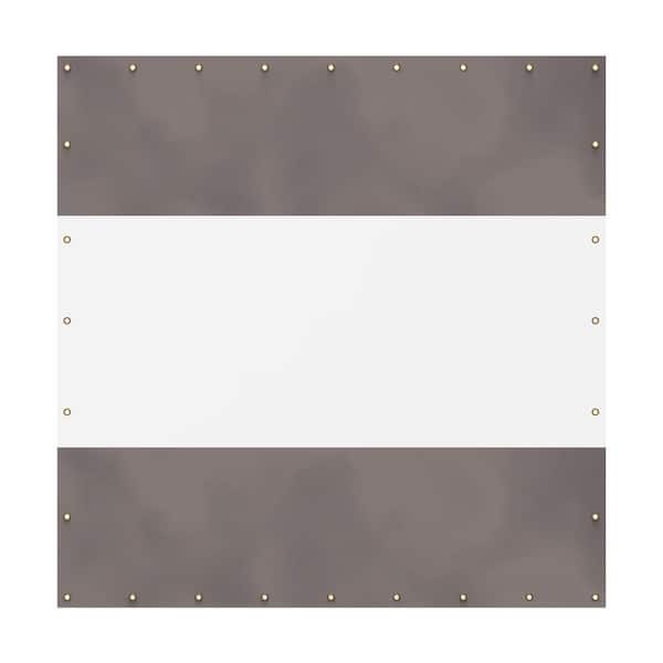 Gray 10'H x 10'W Heavy Duty Outdoor Clear Panel Curtain, 18 oz Waterproof PVC, Weather Resistant & Tearproof