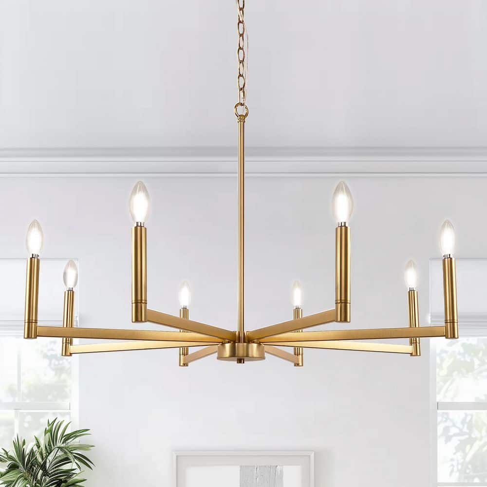 8-Light Gold Empire Chandelier for Dining Room Living Room with No Bulbs Included price history on PriceWatchPro