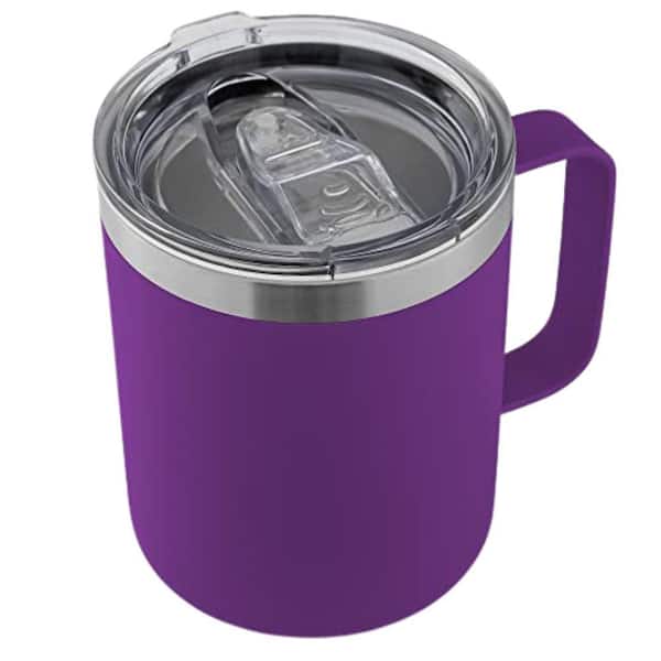 Zulay Kitchen 12 oz. Insulated Stainless Steel Coffee Mug with Lid - Purple