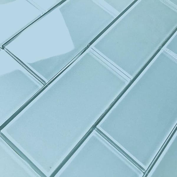 ABOLOS Light Blue 3 in. x 6 in. Glass Peel and Stick Subway Tile (11 Sq. Ft./Case)
