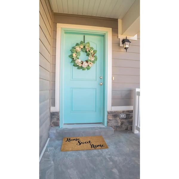 Black Home Sweet Home 18 in. x 30 in. Coir Door Mat