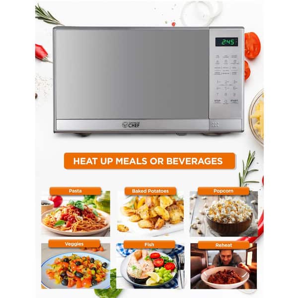 Commercial Chef 0.7-cu ft 700-Watt Countertop Microwave (Painting) in the  Countertop Microwaves department at