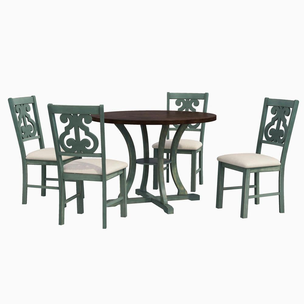 5-Piece Solid Wood Outdoor Conversation Patio Furniture Set with Beige Cushions price history on PriceWatchPro
