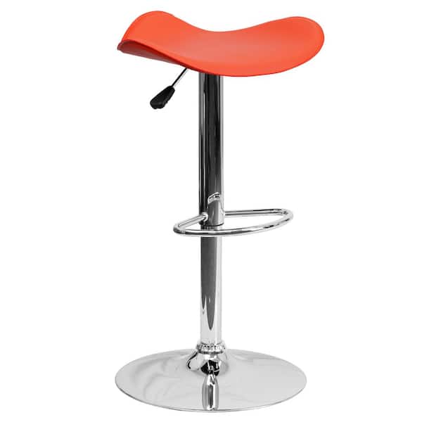 Flash Furniture Adjustable Height Orange Bar Stool