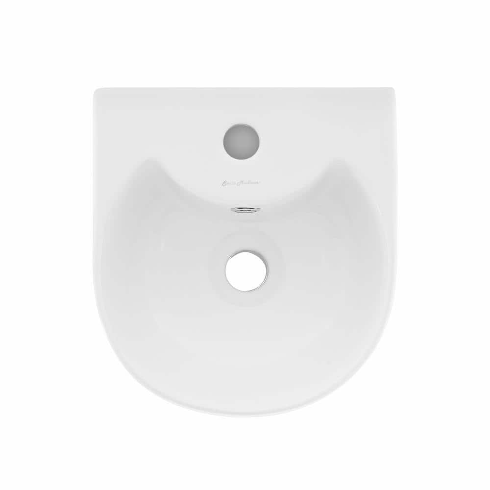 White Glossy Ceramic Pedestal Bathroom Sink