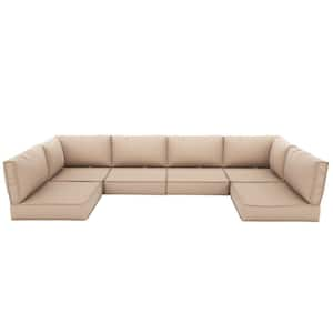 26 in. x 26 in. x 4 in. (14-Piece) Deep Seating Outdoor Sectional Cushion Sand