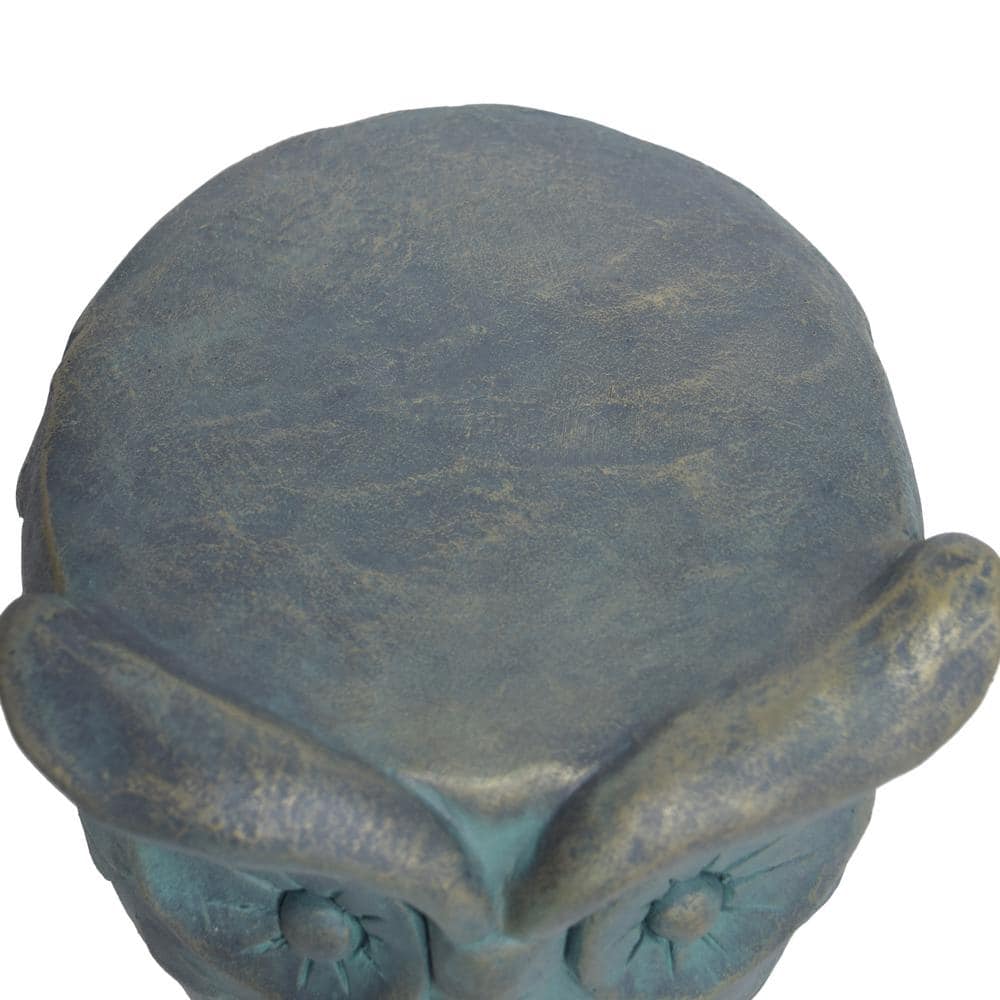 Gold Patina 12.5" Owl Garden Stool in Lightweight Concrete
