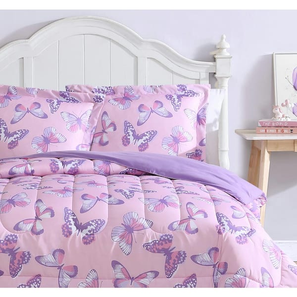 Purple Little Girl Twin Bedding Sets Alex Bella Magical Butterfly