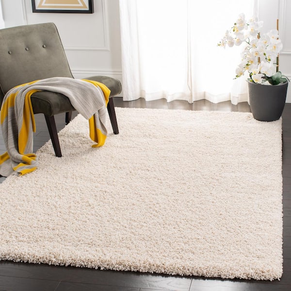 Evolution Shag Ivory 4 ft. x 6 ft. Solid Area Rug