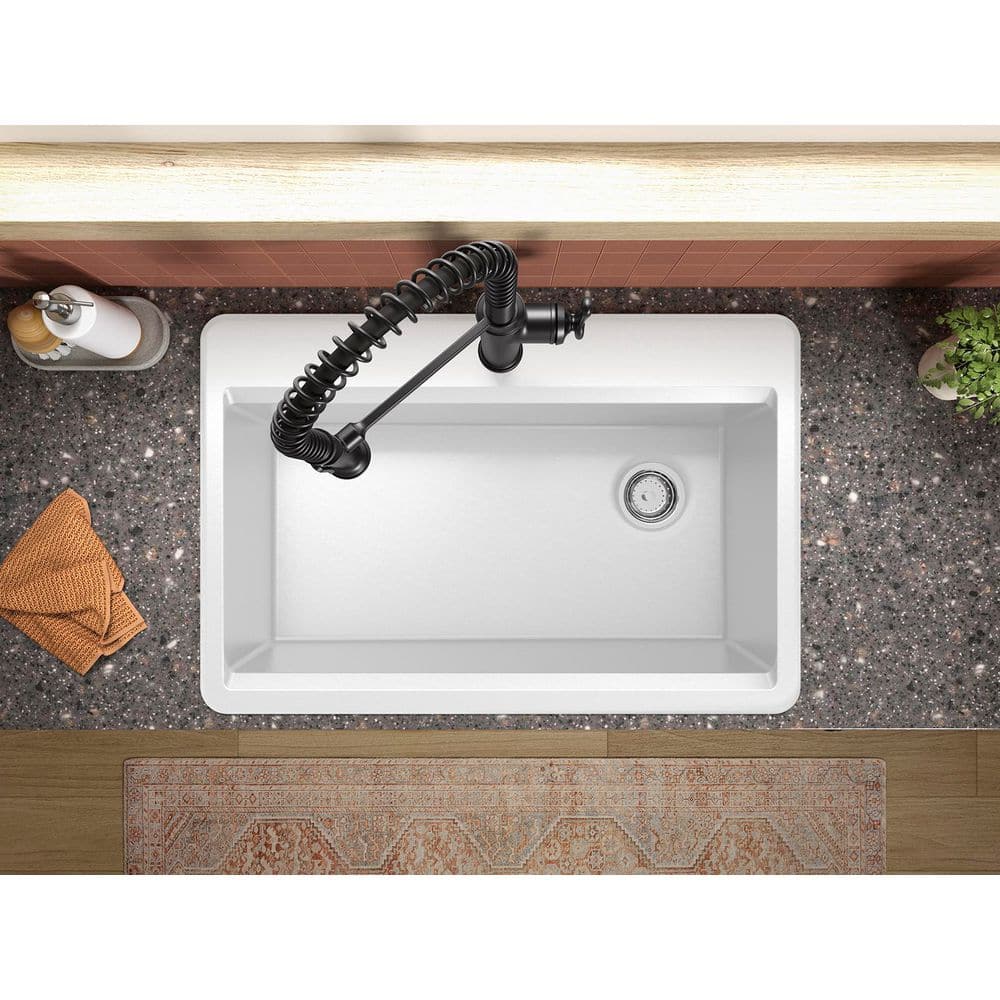 Matte Black Industrial Pull Down Kitchen Faucet with Soap Dispenser