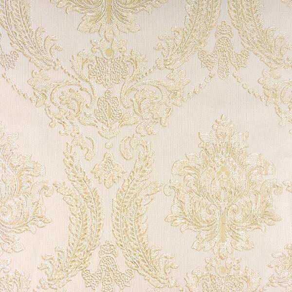 Advantage Maizey Neutral Damask Beige Wallpaper Sample