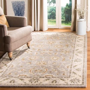 Heritage Gray/Beige Doormat 3 ft. x 5 ft. Border Area Rug