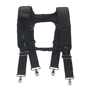 Adjustable LoadBear Work Suspenders in Black