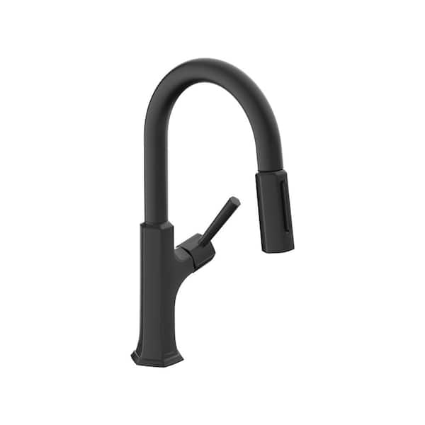 Hansgrohe Locarno Single-Handle Pull Down Sprayer Kitchen Faucet in Matte Black