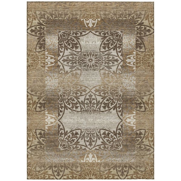 Chantille Machine Washable Indoor/Outdoor Abstract ACN2916 Brown 10 ft. x 14 ft. Area Rug