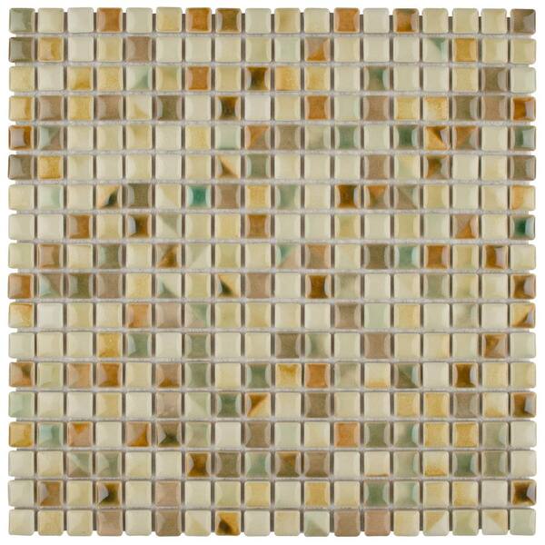 Merola Tile Rustica Mini Springfield 12 in. x 12 in. x 8 mm Porcelain Mosaic Tile