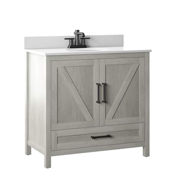 Twin Star Home 20 In D X 36 W 38 H Rustic Bath Vanity Side Cabinet Fairfax Oak With White Top Basin 36bv477 Po116 The Depot Rustic Bath Vanity Side Cabinet In, Home Depot Canada Custom Vanity Top
