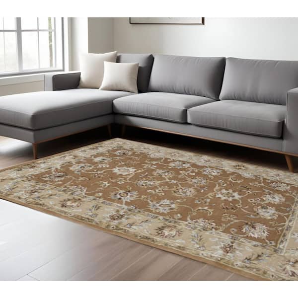Ivory 8 x 10 ft. Tufted Floral Rectangle Indoor Area Rug