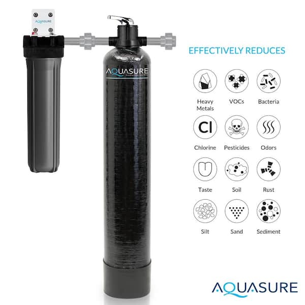 AQUASURE - Signature Elite Whole House Water Treatment System with 48,000 Grain Water Softener