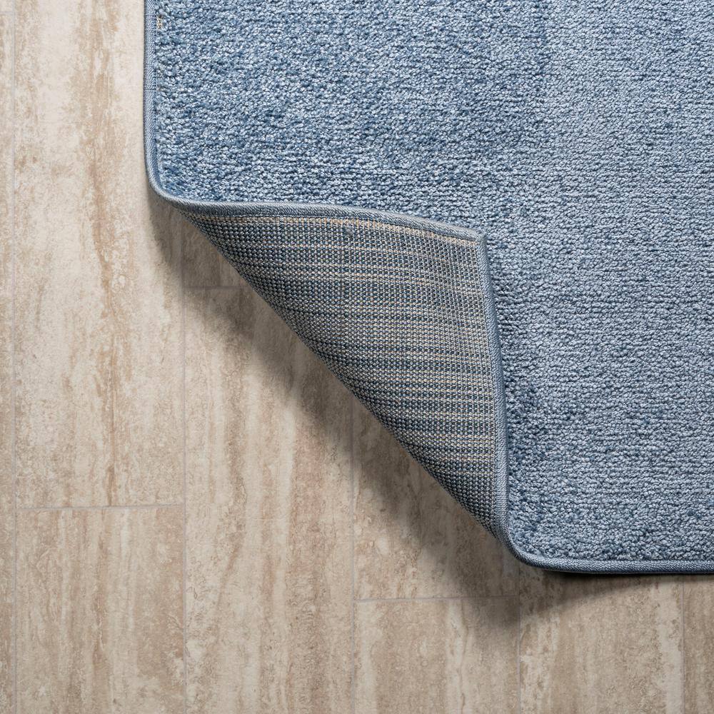 Classic Blue Solid Synthetic 10' x 14' Reversible Area Rug