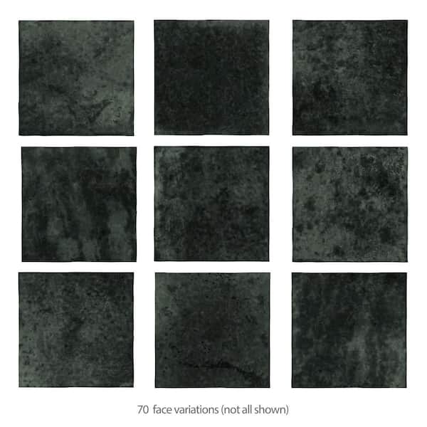 Merola Tile Menorca Black 4 in. x 4 in. Ceramic Wall Tile (6.6 sq