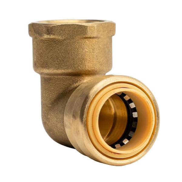 QUICKFITTING 3/4 in. Push-to-Connect x FNPT (Female Thread) Brass 90-Degree Elbow Fitting