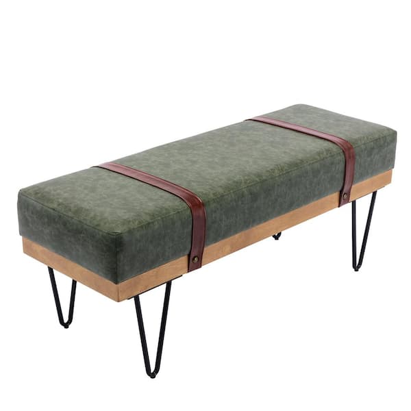STICKON Bottle Green Storage Bench 17.7 in. H x 44 in. W x 15.7 in. D