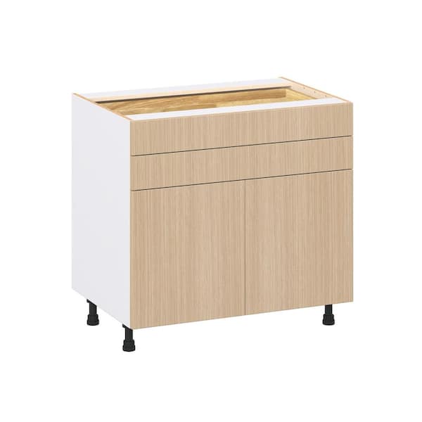 Timberline 36 in. W x 24.5 in. D x 34.5 in. H Assembled Shaker Base Kitchen Cabinet in Mojavi Oak with Two 5 in. Drawers