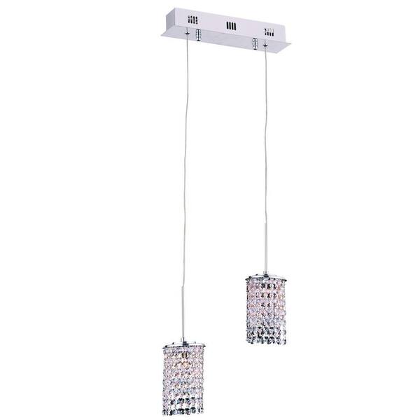 Bel Air Lighting 2-Light Polished Chrome Crystal Swag Pendant