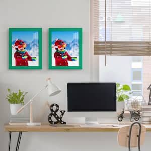 Grooved 8 in. x 10 in. Green Picture Frame (Set of 2)