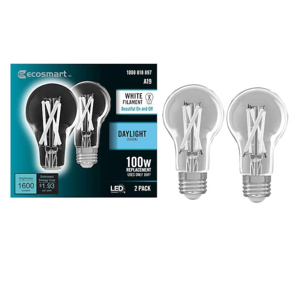 Philips LED Non-Dimmable A19 Frosted Light Bulb: 1500-Lumen, 5000-Kelvin,  14-Watt (100-Watt Equivalent), E26 Medium Screw Base, Daylight, 4-Pack