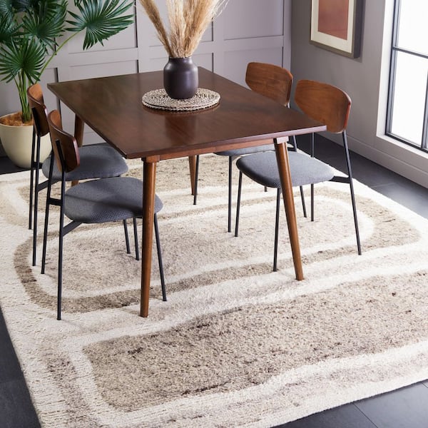 Casablanca 8 ft. x 10 ft. Ivory/Brown Abstract Rectangle Area Rug