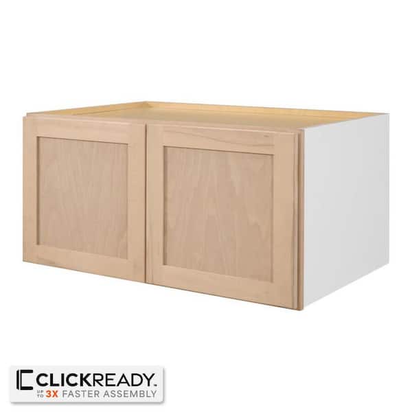 36 in. W x 24 in. D x 18 in. H Ready to Assemble Wall Bridge Kitchen Cabinet in Unfinished with CLICKREADY Technology