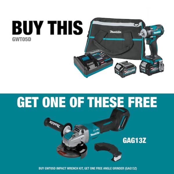 40-Volt Max XGT Brushless Cordless 4-Speed 1/2 in. Impact Wrench Kit, 2.5Ah with XGT Brushless 5in. Angle Grinder
