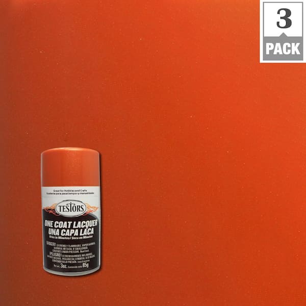 Testors 3 oz. Fiery Orange Lacquer Spray Paint (3-Pack)
