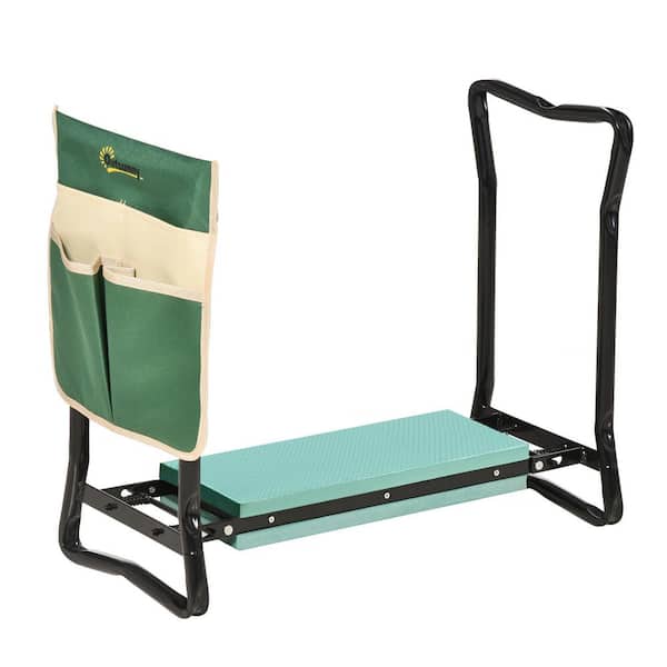 Green Outdoor Foldable Design Garden Kneeling Pad with Large Side Tool Pouch