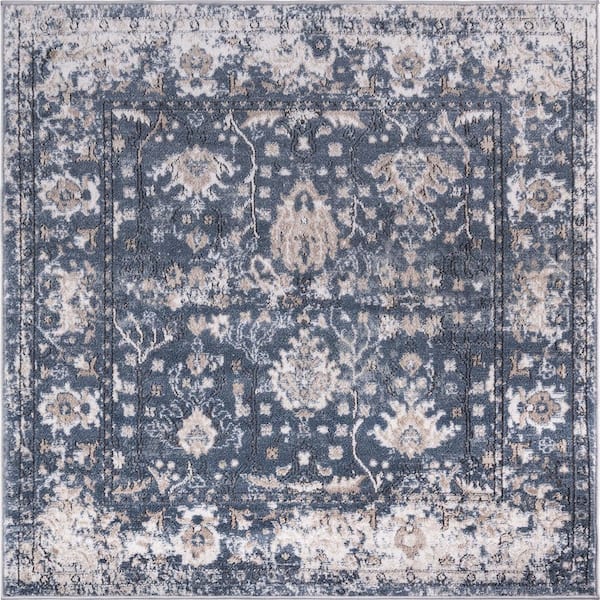 Portland Central Blue 4 ft. x 4 ft. Square Area Rug