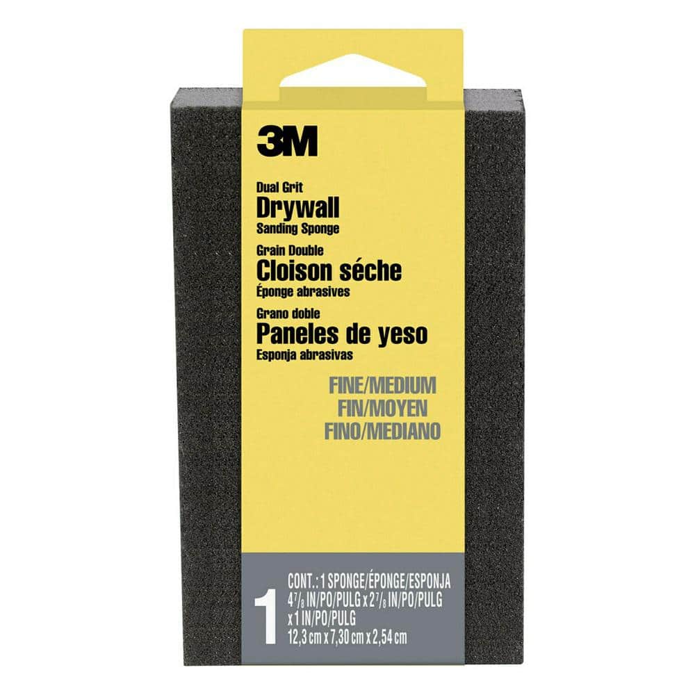 3M 4.875 in. x 2.875 in. x 1 in. Fine/Medium Grit Drywall Sanding