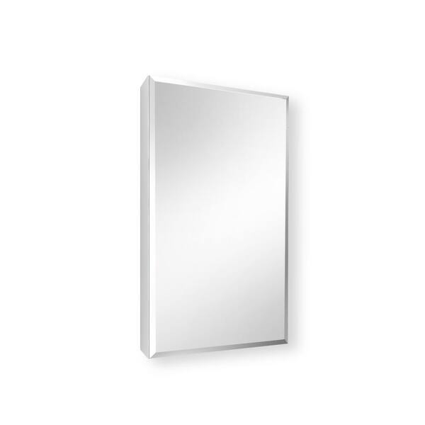 15 in. W x 26 in. H Rectangular Aluminum Beveled Edge Mirror Recessed/Surface Medicine Cabinet with Mirror