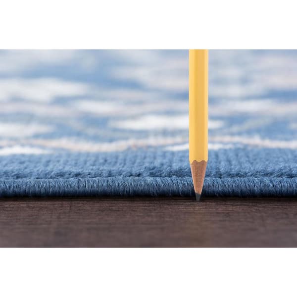 Hampton Oriental Navy 2 ft. x 10 ft. Indoor Runner Rug