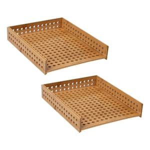 Lattice Collection, Paper Tray, Set of 2, Office, Rayon from Bamboo, Brown